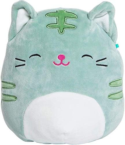 JGT Kids Toddlers Babies Squishmallows Animal (Bonus Ja'Cor Exclusive Squishy Stress Gear) ~ (1) 8 Inch Chase The Mint Cat ~ Super Soft Plush Stuffed Toy Pillow Pet Squeezable Pillow Pal ~ Bundle Of 2