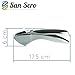 San Sero Chef Quality Stainless Steel Garlic Press - Self Cleaning and Easy to Squeeze with Large Garlic Chamber