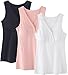 CAKYE Women Nursing Tank Top Camisole Sleep Bra For Maternity / Breastfeeding (Medium: Fits for Weight 120-145 lb, Black + Pink Dot + White (3pcs))