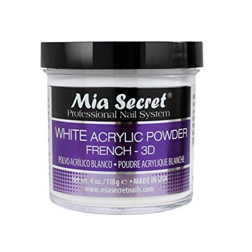 Mia Secret White Acrylic Nail Powder 3D French 4 Oz Bottle MADE IN 