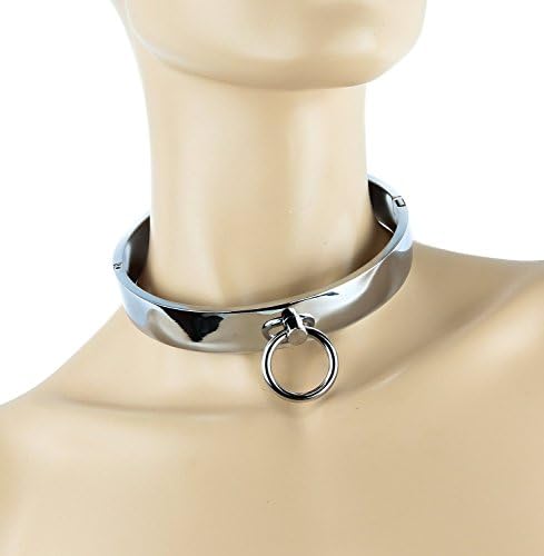 Acome Aome Stainless Steel Premium Neck Choking Collar Slave Lockable Neck Collar Restraint Locking