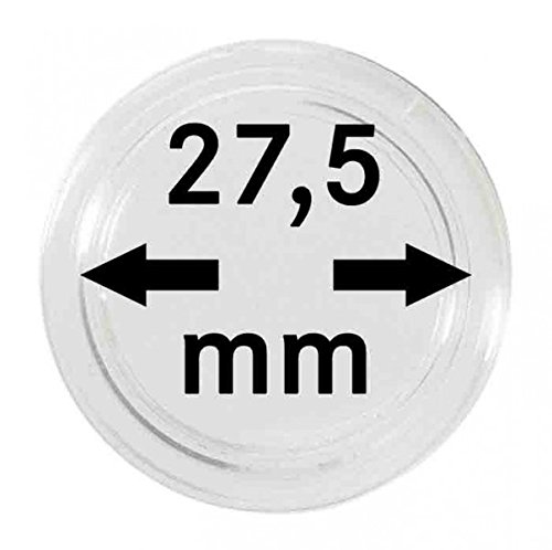 Lindner 2251275 Coin capsules internal Ø 27,5 mm - pack of 100, e.g. for the German 5 Euro collector coin Planet Earth
