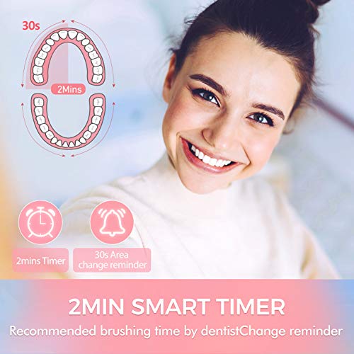 ATMOKO Electric Toothbrush with 8 Duponts Brush Heads, 5 Modes, 4 Hour