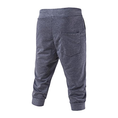 Men's Sport Pants, Fashion Printing Shorts Drawstring Elastic Waist Casual Loose Jogger Trouser (XXL, Gray C)