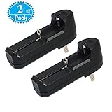 2pcs Battery Charger for CR 26650/ 18650/ 18500/ 16340/ 14250/ 10440 Rechargeable Batteries, for Camera/ Laser Sight/ Toys etc