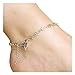 Zealmer Boho Vintage Barefoot Heart Ankle Bracelet Flower Feet Chain Jewelry Silver Anklet