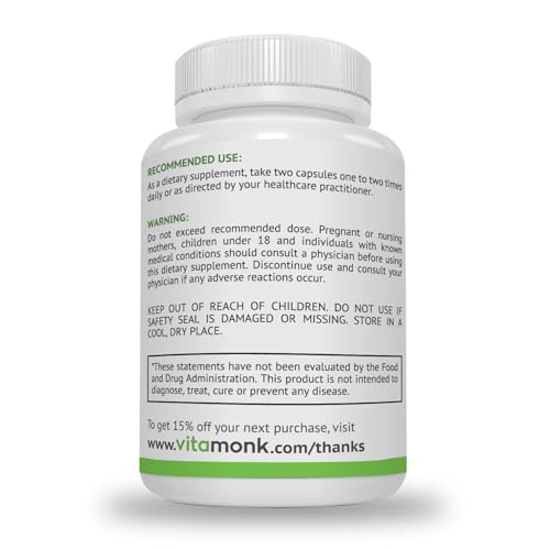 VitaMonk GlycoTrax™ GPLC Extra Large Bottle - 120 Capsules of High-Absorption Glycine Propionyl-L-Carnitine with No Artificial Fillers - Glycine Propionyl L Carnitine Supplement