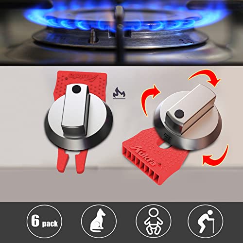 Gas Stove Baby Proof Knobs Locks (6 Pack), Aukfa Child Proofing Oven