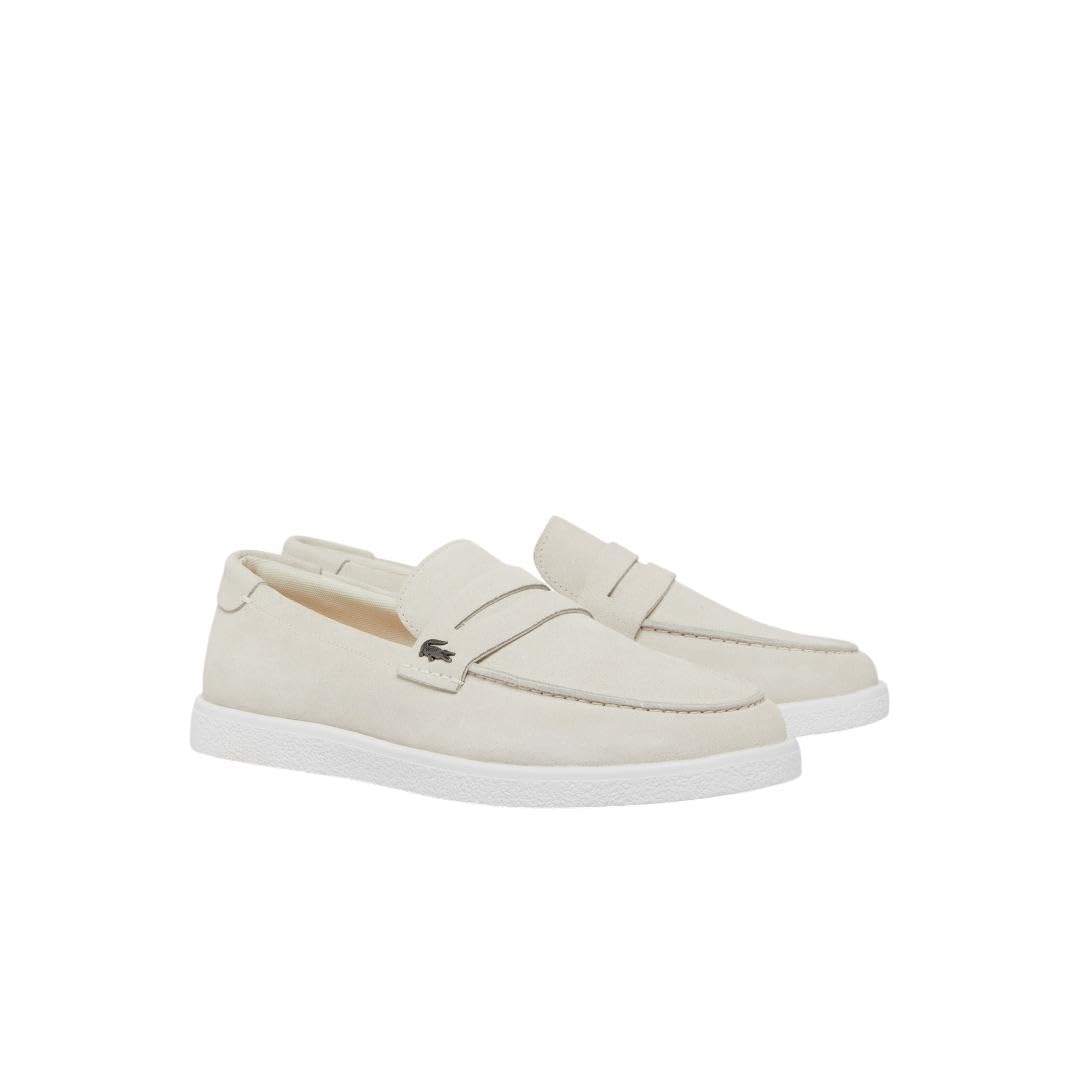 Lacoste Men’s Cochet Loafer, Off White/White, 13