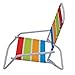 RIO Beach Wave 1-Position Beach Folding Sand Chair - Turquoise, Yellow, Lime, Red Stripes