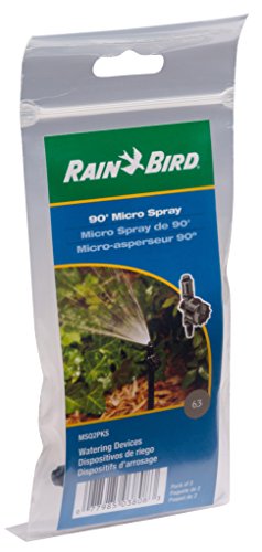Rain Bird MSQ2PKS Drip Irrigation 10-32 Threaded Micro-Spray Nozzle, 90 Quarter Circle Pattern, 0-10' Spray Distance, 2-Pack