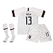 MGDQYS Morgan 13 Alex Soccer Jersey Home for Youth and Kids Including Shorts & Socks White