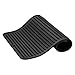 mDesign Silicone Dish Drying Mat and Protector for Kitchen Countertops, Sinks - Ribbed Design - Non-Slip, Waterproof, Heat Resistant, Dishwasher Safe - Black