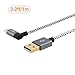 CableCreation [2-PACK] 3Feet Left Angle Micro USB 2.0 Braided Cable, 90 Degree Vertical Left USB 2.0 A Male to Micro USB Male with Aluminium Case,1Meter, Space Gray