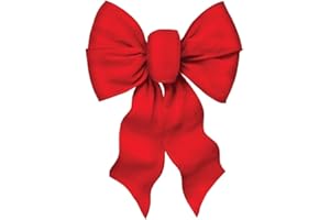 ROCKY MOUNTAIN RADAR Rocky Mountain Goods Large Wired Red Bow - 12" Wide by 18" Long - Christmas Wreath Bow - Great for Large Gifts - Indoor/Outdoor - Waterproof Velvet - Attachment tie (1)