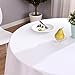 HIGHFLY Linen Round Tablecloth 47 inch Waterproof and Stain Resistant White Table Cloth for Home Party Coffee bar