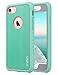 ULAK iPhone 8 & 7 Case, Shock-Absorbing Flexible Durability TPU Bumper Case, Durable Anti-Slip, Front and Back Hard PC Defensive Protection Cover for Apple iPhone 7 4.7, Mint Green/Grey
