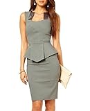 WIIPU Women grey Rockabilly Bodycon Business knee-length Pencil Dress(J416)