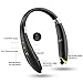 [Newest Design] Foldable Bluetooth Headset, Senbowe Upgrade Wireless Neckband Bluetooth Headset with Retractable Earbud and Foldable Design for iPhone, Android, Other Bluetooth Enabled Devices