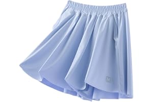 Girls Tennis Skirts Golf Athletic Skorts Stretch Adjustable Waist Ruffle Skirt Pocket Size 5-16Years