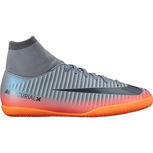 Nike Jr. Mercurial Victory 6 CR7 DF IC Indoor Soccer Shoe (Sz. 4.5Y) Cool Grey, Metallic Hematite