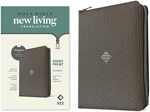 NLT Compact Giant Print Zipper Bible, Filament Enabled