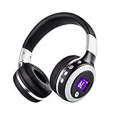 Bluetooth Headphones On Ear for Youth / Student/Kids, Wireless Foldable Stereo Headsets with Built-in Mic,Wired Mode,Support Micro SD Card Play and Radio for iPhone Samsung Cell Phone (Black Silver)