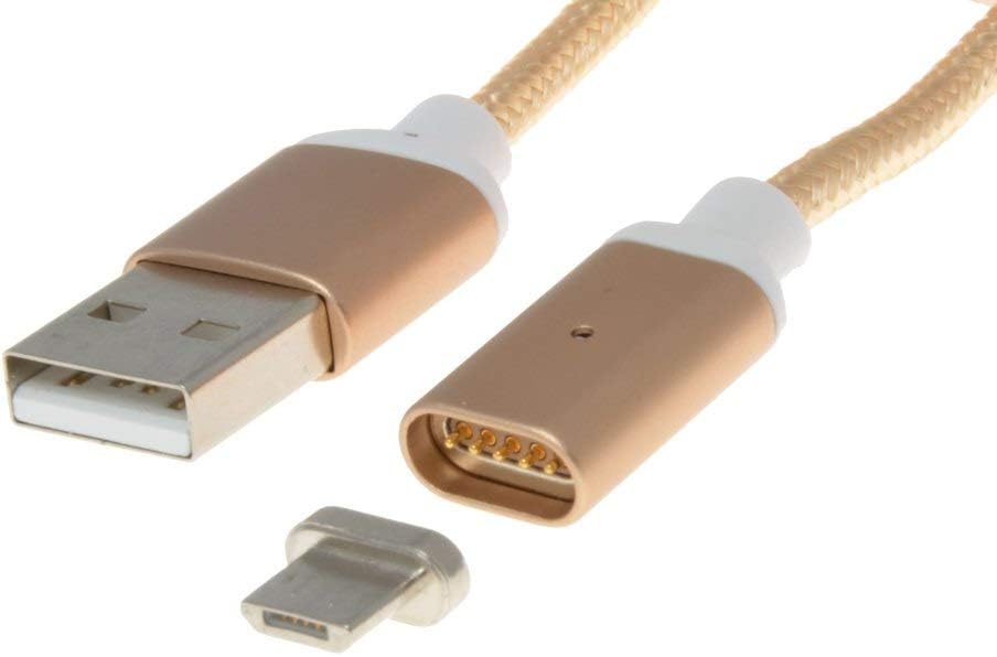 Premium Cord Magnet Micro USB 2.0 Sync and Charging Cable 1 m Gold