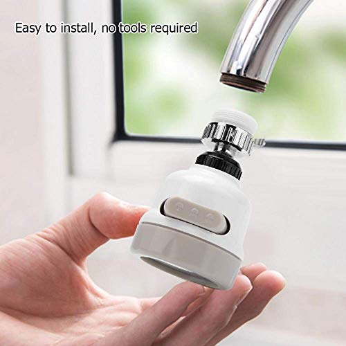 Kitchen Faucet Head, 360°Rotate Water Saving Tap With 3 Modes Spray Head Moveable kitchen Nozzle Filter Water Tap Head - Thumbnail 3