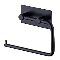 Labkiss Toilet Paper Holder Self Adhesive, 304 Stainless Steel Roll Tissue Holder Hanger, No Drill, Heavy Duty, Waterproof, Modern Wall Mounted Towel Holder for Bathroom Kitchen Toilet, Matte Black