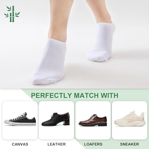 Niofind Bamboo Trainer Socks for Womens and Mens, No Show Ankle Socks Low Cut Invisible Non Slip Liner Socks Multipack Casual Footies for Sneaker Loafers and Boat Shoes