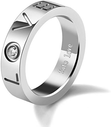 JoGray Titanium Steel Cubic Zirconia Couple Engagement Wedding Rings