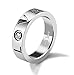 JoGray Titanium Steel Cubic Zirconia Couple Engagement Wedding Rings