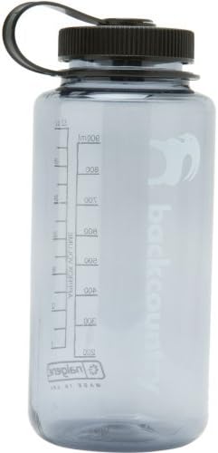 Nalgene 32oz Tritan Wide Mouth Bottle Grey w/ Blue Cap, 32 oz N