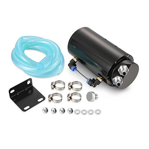 Dromedary Black Cylindrical Universal Aluminum Engine Oil Catch Can Reservoir Tank 750ml