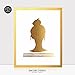 Top Knot Silhouette Gold Foil Decor Print Woman Bun Hairstyle Stripes French Chic Girly Office Poster Wall Art 8 inches x 10 inches