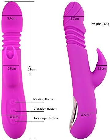 Multi-Function Multi-Speed Vibration, USB Charging Intelligent Heating, Telescopic Rotating Female Personal Massage Stick (Color : Pink)