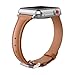 Wearlizer Slim Thin Leather Bands Compatible with Apple Watch Band 38mm 40mm 41mm 42mm 44mm 45mm 46mm 49mm Women Men Strap Wristband Bracelet for iWatch Series 11 10 9 8 7 6 5 4 3 SE/Ultra 3 2 1