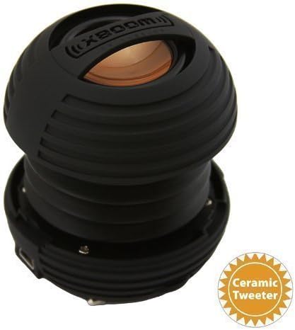 XBOOM Ceramic Mini Portable Capsule Speaker with Rechargeable Battery, Enhanced Bass+ (Black)