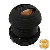 XBOOM Ceramic Mini Portable Capsule Speaker with Rechargeable Battery, Enhanced Bass+ (Black)