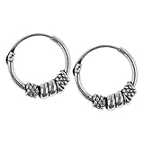 12mm Bali Hoop Earrings Sterling Silver
