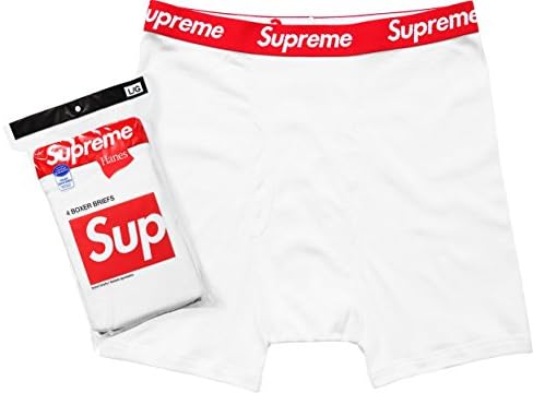 Legend Products Supreme Letters Logo Boxer Briefs (1 Boxer Brief) Black or White (Large (36-38), White)
