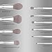 Qivange Makeup Brushes Set 10PCS Premium Synthetic Cosmetic Brush Set Liquid Powder Cream Blush Concealer Foundation Blending Face Eyeshadow Brush Kit for Professional/Beginner(Silver)