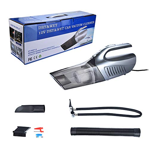 4-in-1 Portable Car Vacuum Cleaner, High Power 12V Vehicle Wet/Dry Vacuum Cleaner