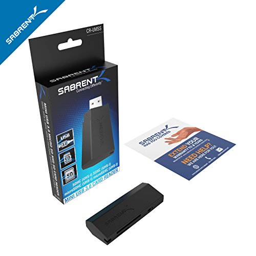 Sabrent SuperSpeed 2-Slot USB 3.0 Flash Memory Card Reader for Windows, Mac, Linux, and Certain Android Systems - Supports SD , SDHC , SDXC , MMC / MicroSD , T-Flash [Black] (CR-UMSS)