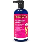PURA D'OR Intense Therapy Shampoo Repairs Damaged, Distressed, Over-Processed Hair, Infused with Natural Ingredients, Sulfate Free, All Hair Types, Men and Women, 16 Fl Oz (Packaging May Vary)