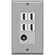 RiteAV - 4 x HDMI and 1 x Toslink Digital Audio Port Wall Plate - White