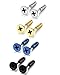 FUNRUN JEWELRY 4 Pairs Stainless Steel Punk Rock Womens Mens Screw Stud Earrings 4 Colors