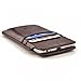 Dockem Provincial Wallet Sleeve for iPhone SE 2/3, 12/13 Mini, 8, 7, 6, 6S (5.4/4.7 inch) – Vintage Vegan Leather Pouch Cover with 2 Card Holder Slots [Brown]