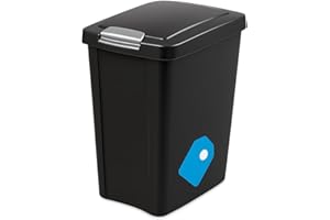 Triplenet Pricing 7.5 Gallon TouchTop Wastebasket with Lid That Opens with Touch, Conceals Trash in The Kitchen, Bathroom, Mudroom or Office, Black, 1-Pack 10439004